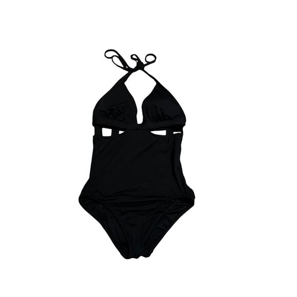 Seafolly Australia Black Cutout One-Piece Swimsuit Women’s Size 12 (US 8 / UK 12 - Picture 1 of 5